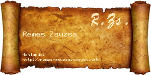 Remes Zsuzsa névjegykártya